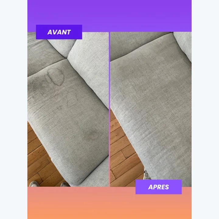Assise grise — comparaison avant/après du nettoyage.